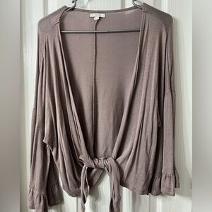 Maurices Tie Front Cardigan with 3/4 Bell Open Arms